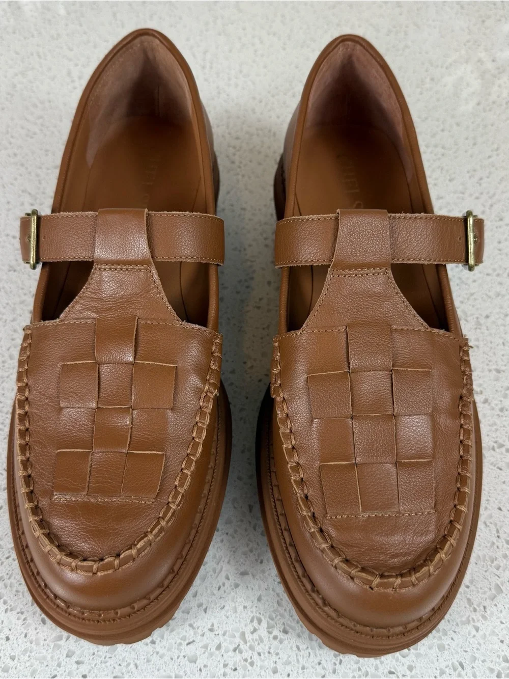 Chelsea & Violet T-Bar Loafer’s Tan Platform Mary Jane Women’s Size 9.5 - Picture 2 of 11